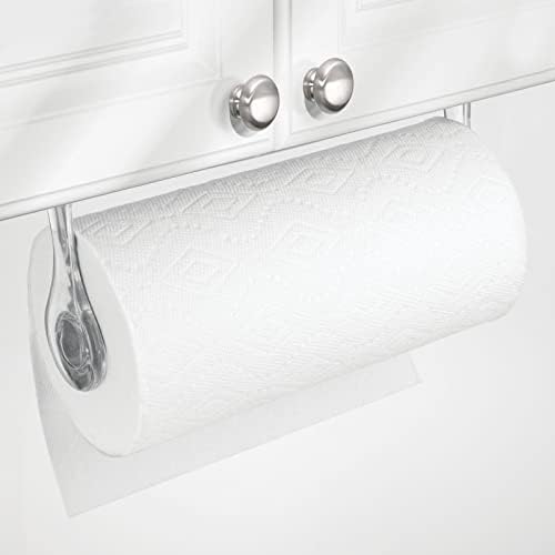 Пластмасов стенен държач и диспенсер за хартиени кърпи mDesign, закрепени за стени или под шкафове за кухня, килер, сервизно