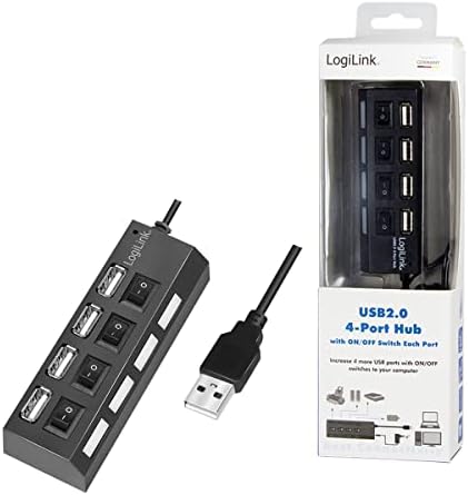 Хъб LogiLink USB 2.0 С 4 порта, Черен, UA0128