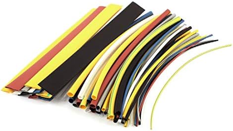Нов Lon0167 64шт 8 Различни цвята 8 Различни размери на Комплект кабели за увиване на свиване тръба (64 нещо 8 Върхове Фарбена