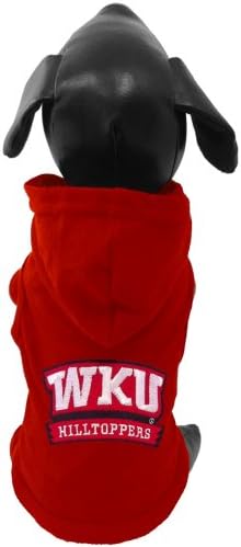Тениска за кучета на NCAA Western Kentucky Hilltoppers От памук и Ликра С качулка за кучета, XX-Large