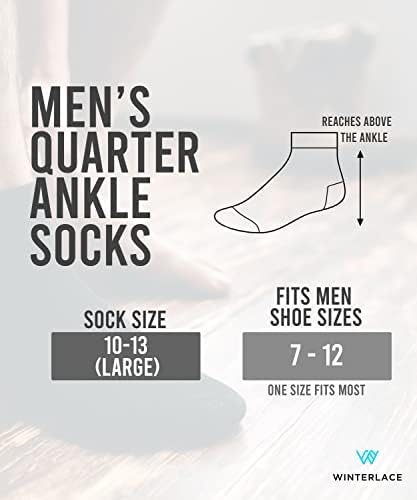 Winterlace 48 Чифта мъжки чорапи на тънка четвърт на Глезена на крака, Ежедневни Спортни Удобна Обемна опаковка