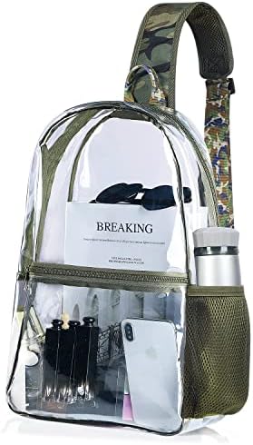 Прозрачната чанта-прашка за мъже, Гърдите раница на една лямке, раница през рамо, прозрачен, одобрен за Концерти на Стадиона