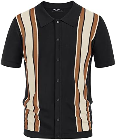 Мъжки Ризи Поло PJ Paul Jones Реколта Шарени Леки Трикотажни Ризи за Голф