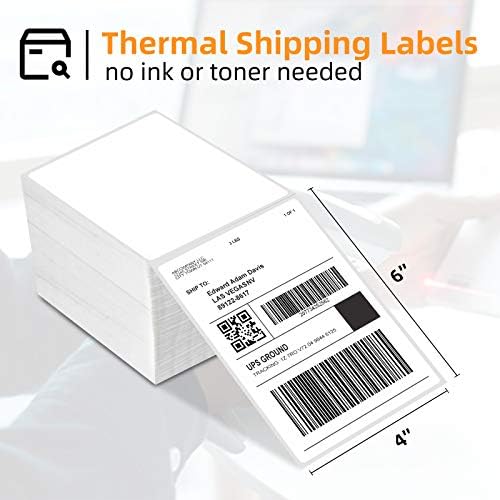 Термоэтикетки за директна доставка на 4x6, Хартия за принтер за етикети за доставка, Пощенски етикети, Сгъваеми Фен, за
