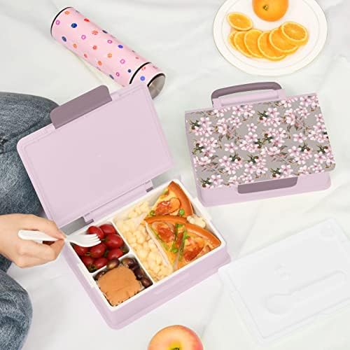 Кутии за Bento SUABO Cherry Blossom за Възрастни /Деца, Фланец Ланчбокс, Розови Контейнери за Обяд за Работа/Училище /Пикник