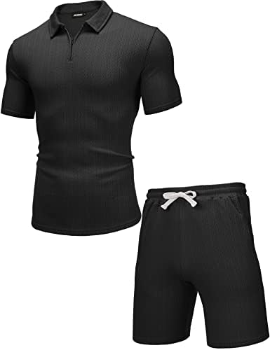 JoZorro Мъжки Ризи с къси ръкави и къси Панталони, Комплект, Спортен Костюм, Модни и Ежедневни Летни Дрехи от 2 Теми за Мъже