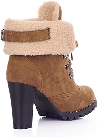 Зимни обувки за жени, Къси Ботильоны на нескользящем обувки с кръгло бомбе, Дамски Однотонная Модни обувки дантела, Дамски