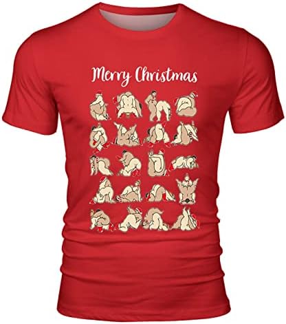 Мъжки Коледни тениски ZDDO с къс ръкав, дизайнерски костюми с грозни коледа принтом, Забавни спортни тениски с графичен дизайн, плътно