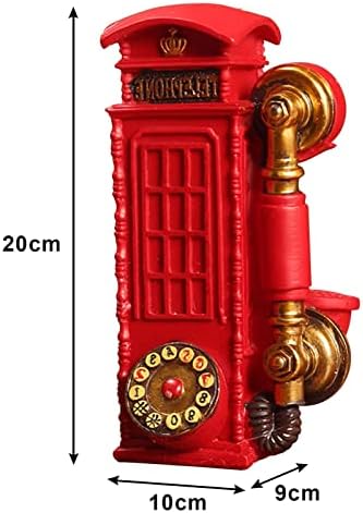 Стационарен Телефон, Изработен от Стенен телефон, В Стил мини Телефонна кабина -10x10x21 см, за Декорация на Телефона, Хол, Нощно Шкафче