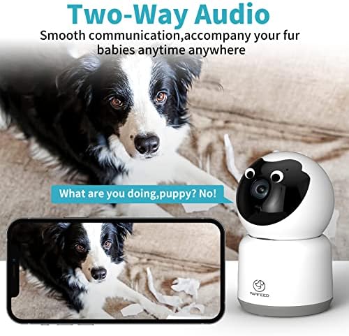 Камера за Сигурност за домашни любимци PAPIFEED, домашна камера 1080P HD 5/2,4 Ghz, Wi-Fi Камера за наблюдение за котки/Кучета/ деца с