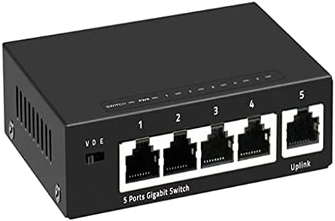 SXYLTNX 5-port gigabit switch Mini 10/10/1000 Mbps Пинг switch Fast Ethernet RJ-45 LAN Hub/пълен или полу-дуплекс обмен (цвят: както е показано,