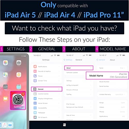 Удобен калъф за iPad Air 5-то поколение с клавиатура 2022 / Калъф за клавиатура на iPad Air 4-то поколение / Калъф за iPad Pro