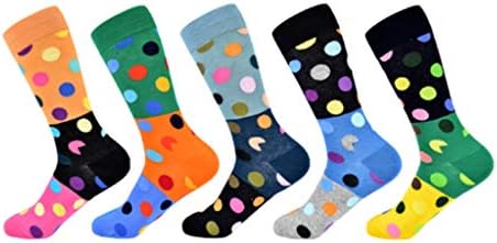RENSLAT, 5 Чифта Женски Ежедневни Чорапи, Модни Дизайнерски Цветни Памучни Чорапи, Класически Дамски Чорапи на точки
