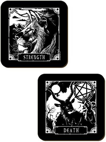 Комплект за подредбата на смъртоносни карти Таро Смъртта на дявола и Висшата жрица (Комплект от 4 карти)