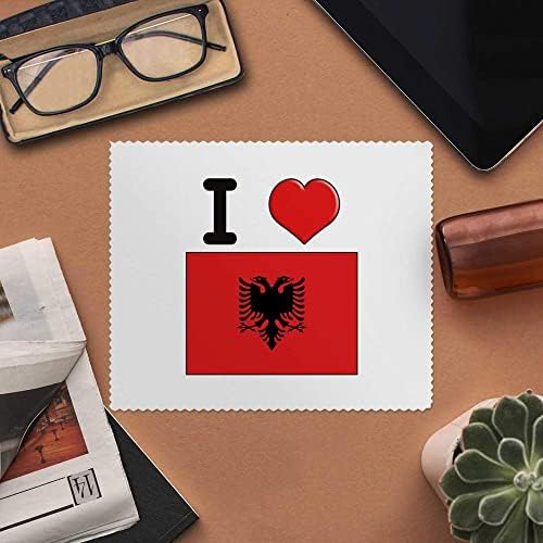 2 x Кърпички за почистване на лещи и очила от микрофибър I Love Албания (LC00017252)