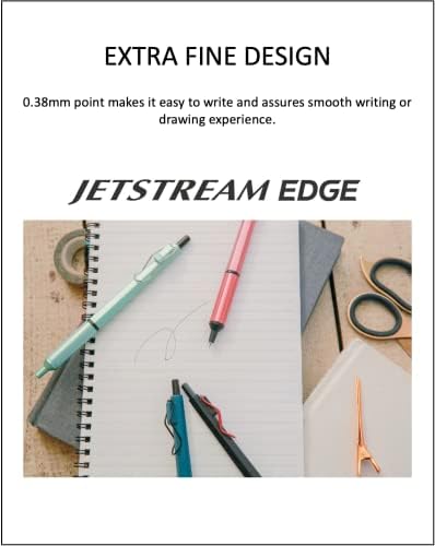 Химикалка химикалка Uni Jetstream EDGE 0,38 мм маслена основа, корпус цвят на Берлинската Лазурен + 10 черни Станции, на Набор от стойности