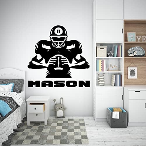 Голям Индивидуален Интериор на Стаята на Момчето-играч на американски футбол - Креативна Персонални Стикер с изображение на играч