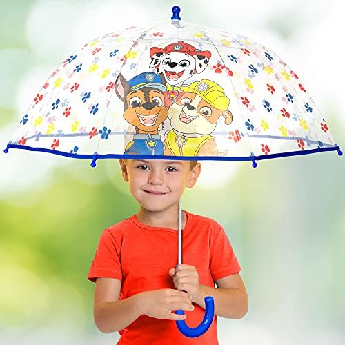 Детски Прозрачен Чадър за момче от дъжд, Прозрачен с удобна дръжка, Ветрозащитный с пузырчатым купол, Възраст 3-10 години