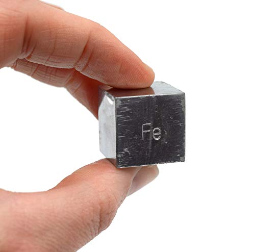 Куб плътност от желязо (Fe) с печат елемент - Страна 0,8 инча (20 мм) - за определяне на плътност, дела и специфична топлинна активност