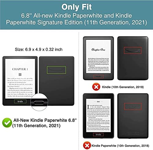 Калъф LucklyingBao за 6,8 Kindle Paperwhite (11-то поколение 2021) - Магнитен калъф от изкуствена кожа с функция за автоматично