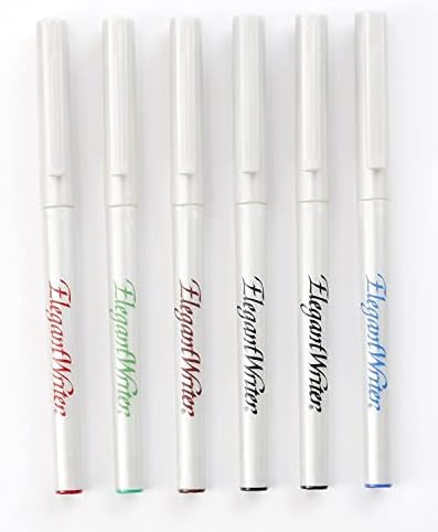 Комплект от 6 маркери за калиграфия Speedball Elegant Сценарист, Различни цветове, Дръжки с Длето 2,0 мм за изготвяне, водене