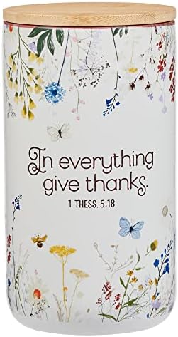 Християнски Художествени подаръци За спомен, Помислете за своите Благословии, колекция от керамични кутии на благодарност с бамбук капак: Благодарете
