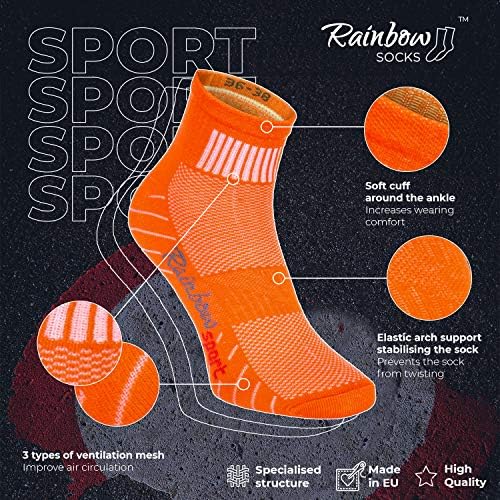 6,9 или 12 чифта Памучни спортни чорапи Разноцветного цветове За мъже и жени
