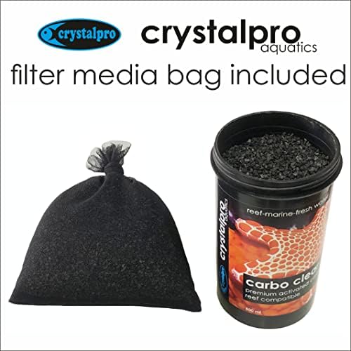 Crystalpro Carbo Clear 16,9 Унция - Филтърен материал с активен въглен за всички аквариуми, в пакет филтър (500 мл), което