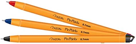 Писалки за писане AZOR Yellow Pin Point Fine Point 0,7 мм, с отвор за Выдвижного кабел, верига, таблет или плотове – гама (10 броя: 5 черни,