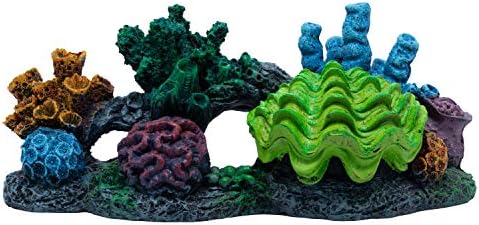 Декор въздушна помпа GloFish Корал, Много Голям Разширен Декор на Аквариум, Променя цвета си Под с бели и сини led крушки