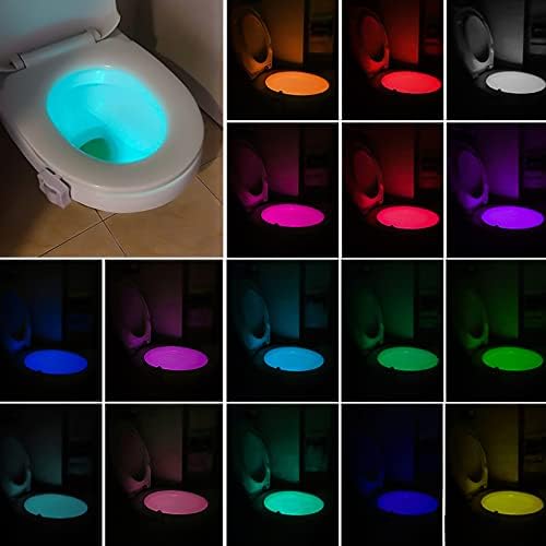 15 Опаковки нощни лампи за тоалетна, 16 цвята, активируемый сензор за движение-led лампа, нощна светлина за купата в банята,