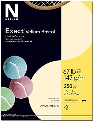 Картон Neenah Exact Vellum Bristol, 8,5 x 11, 67 кг / 147 ГОРИВО, Слонова кост, 250 Листа (81368)