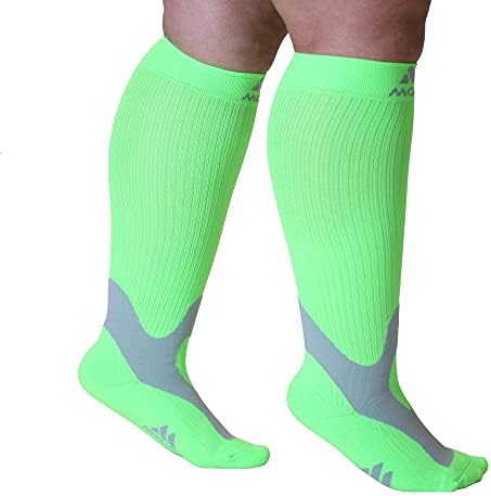 Компресия чорапи Mojo, Унисекс, Широки Компресия чорапи за телета, Компресия чорапи Големи размери (20-30 мм hg.ст.) от разширени