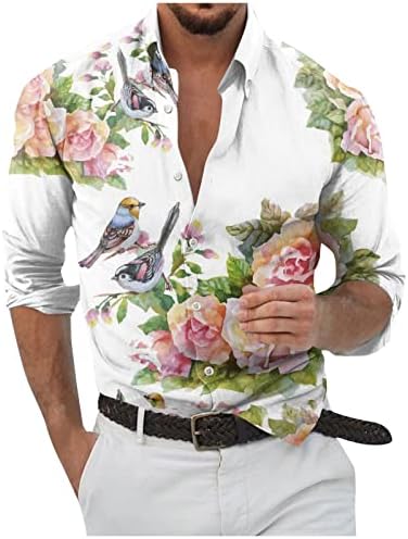 Ризи за Мъже, Мъжки Ежедневни Модерна Риза С 3D Принтом Тиква, Ризи с Дълъг Ръкав, Западните Ризи за Мъже