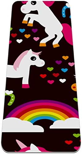 Siebzeh Цветна Дъга килимче за йога с фигура на Еднорога Премиум-клас, в екологично Чист Гумена подложка за здраве и фитнес,