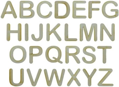 Комплект дървени букви, с кръгла шрифт с размер на 1,3 инча x 1/4 инча R diy от дърво, художествени произведения за деца или възрастни,