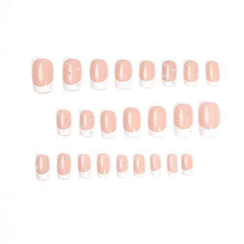 MISUD Кратък фигура за нокти, Гланц Квадратни Режийни ноктите, Квадратни Режийни нокти, Френски ноктите, Бяло Лепило за нокти с дизайн,