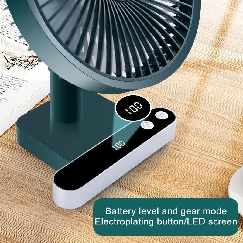 Преносими електрически вентилатор QUESHENG Mini USB, умен, Акумулаторна батерия Безшумен охладител на въздуха с 4-степенна