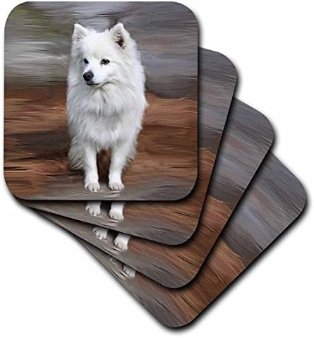 3dRose CST_4178_2 Меки подложки за американските ескимо кученца, Комплект от 8