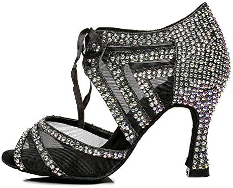 RUYBOZRY/ Дамски Обувки За латино Танци, С Пайети, Обувки за Стандартни танци балната зала, модел YCL435