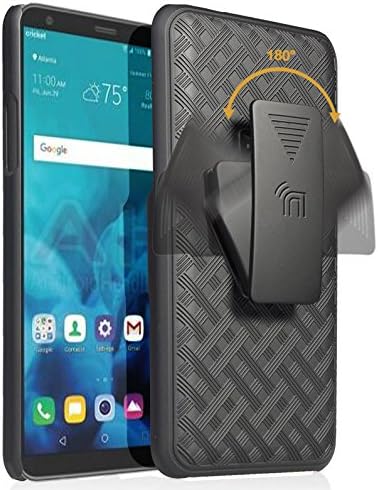 Калъф с клип за LG Stylo 4, калъф-поставка за мобилен телефон Nakedcellphone Черен цвят + Поясная Набедренная кобур за LG Q Stylus|LG