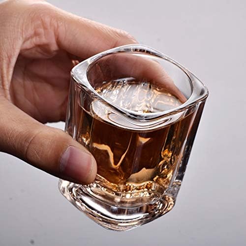 QWERTG Комплект от 12 малки чаши за уиски за домашна бар, се използва за уиски, водка, бира или вино (Цвят: A)