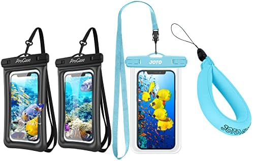 ProCase Плаващ водоустойчив калъф за вашия телефон, в комплект с 1 универсален водоустойчив калъф + 1 плаващ каишка за китката