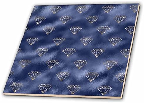 Триизмерно бляскавите златния образ на диаманти на син фон с шарките - теракот (ct_352812_1)