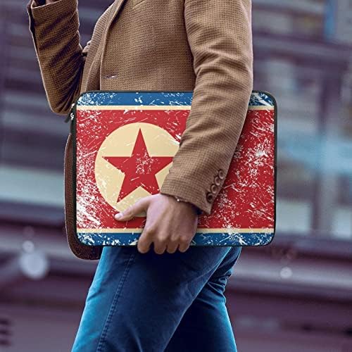 Северна Корея Ретро Флаг Здрава Чанта За лаптоп Ежедневни Модерен Калъф За лаптоп Тънка Чанта За Компютър Бизнес Портфейл