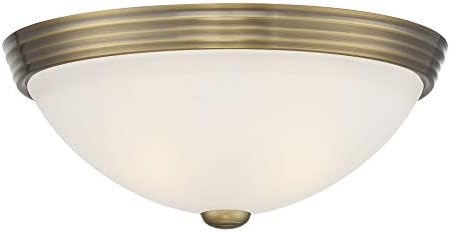 Тавана лампа Savoy House 6-780-13-322 за скрит монтаж в топла месинг довършителни с бяло стъкло (13 D x 5H)
