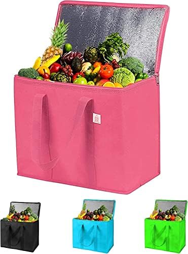 Изолирани Пазарски Чанти за Многократна употреба, Чанта за доставка на Храна с Цип Изолирано Множество Продукта чанта за Продукти, Горещи