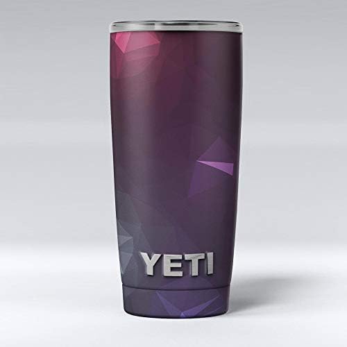 Дизайн Skinz Тъмно Лилаво и розово Геометрични форми - Комплект винилови стикери върху кожата, Съвместим с бокалами Yeti Rambler Cooler