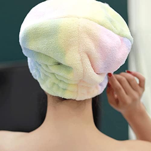 XBWEI Кърпа за коса с лък, шапка за душ, шапка за коса, тоалетни принадлежности за жени, коралов кадифе