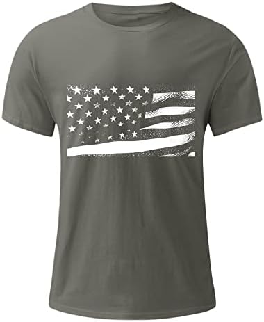 Bmisegm Летни мъжки спортни ризи с флага на Деня на независимостта, мек и удобен памучен тениска с фин принтом, тренировочная